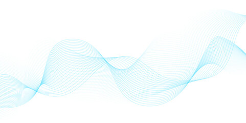 Fototapeta premium White wave curve lines banner background design. Abstract soft wave lines dynamic flowing blue light isolated background. Vector Illustration of the gray pattern of lines. stripes on white. White wav