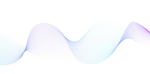 Fototapeta premium White wave curve lines banner background design. Abstract soft wave lines dynamic flowing purple and blue isolated background. Vector Illustration of the pink pattern of lines. stripes on white.