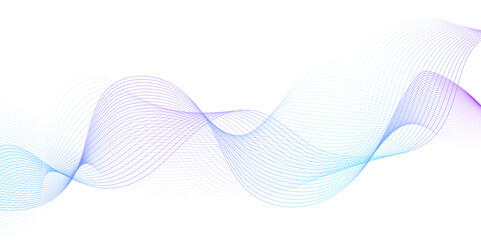 Fototapeta premium White wave curve lines banner background design. Abstract soft wave lines dynamic flowing purple and blue isolated background. Vector Illustration of the pink pattern of lines. stripes on white.