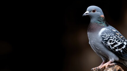 Fototapeta premium Close-up of a pigeon, perched