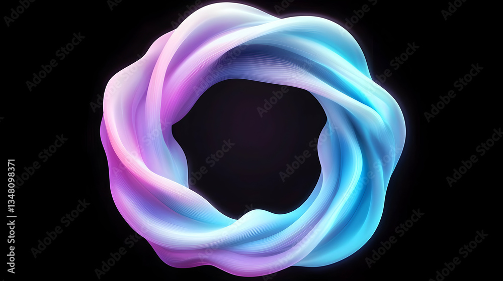 Poster glowing circular ring of particles abstract design