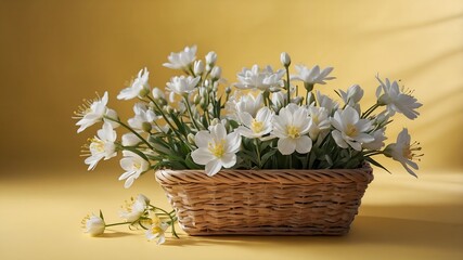 spring flowers in a basket