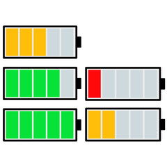 Battery Status and Charging Level Icons – UI Indicator Set