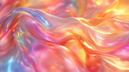 Fototapeta premium Abstract iridescent fabric flowing texture background