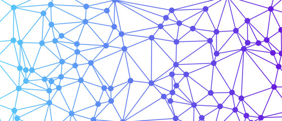 Obraz premium Gradient Network Blue to Purple Connected Dots
