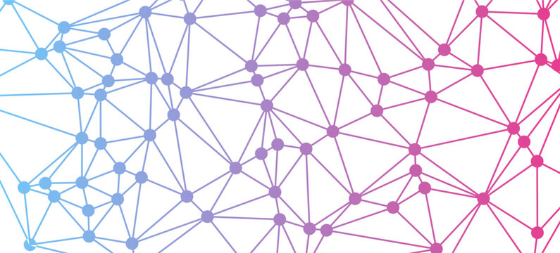 Gradient Network Connected Nodes on White