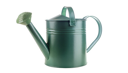 Green metal watering can