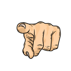vector hand with a pose pointing forward