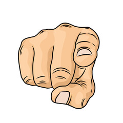 vector hand with a pose pointing forward