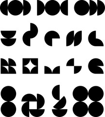 Modern Abstract Geometric Shapes Set – Minimalist Bauhaus Vector Elements