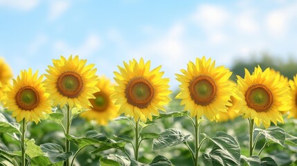 Fototapeta premium Vibrant Sunflowers Bloom in a Sunny Field