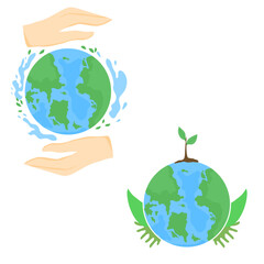 Earth Day vector Eco-Friendly and Sustainability Symbol Set