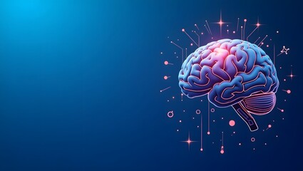 Fototapeta premium Abstract AI Brain with Cyber Connections