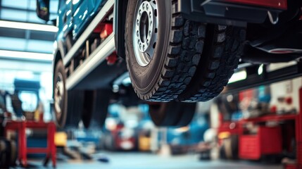 Truck Undercarriage in Auto Repair Shop