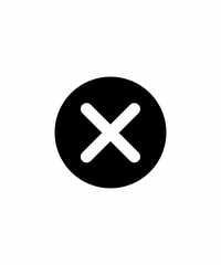Obraz premium Cross icon in a circle with minimalist design, suitable for error, cancellation, or closing symbol in digital interface