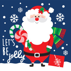 Santa Claus For Christmas Card or Bag design