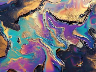 Iridescent Oil Slick Abstract Texture.