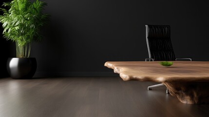 Obraz premium Modern executive office space with wooden table