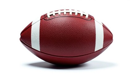 Fototapeta premium American football, perfectly centered, against pure white , athletic, graphic, design