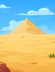 Desert Pyramid under Blue Sky
