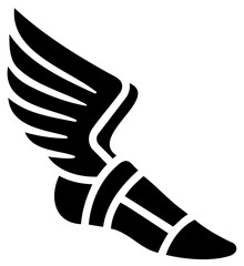 Shoe Track Field Winged Sandal Sport Logo Graphic Silhouette Shape Clipart Digital Art