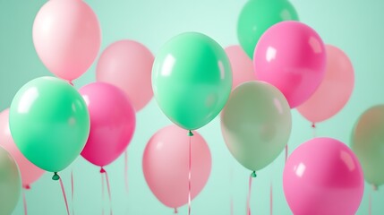 Colorful balloons in soft pastel shades for festive celebrations or parties : Generative AI
