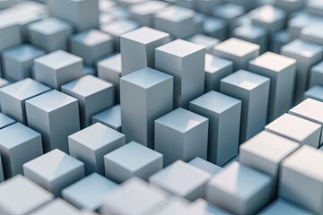 Abstract 3D Render, Modern Background with Cubes, Minimalistic Geometric Designhigh Detail, 8K