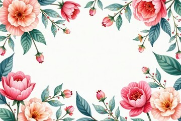 Fototapeta premium Delicate watercolor floral pattern, perfect for spring promotions, watercolor, design element