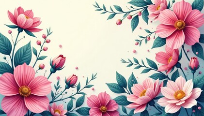 Intricate floral design, flowing lines, pastel tones, texture, romantic