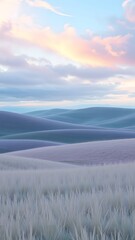 Serene Dawn Landscape in Pastel Hues