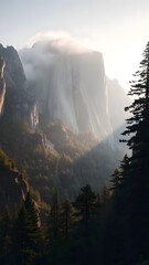 Serene Dawn Over Majestic Mountain Landscape