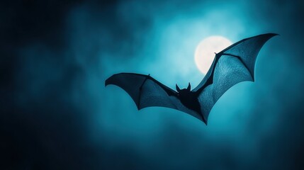 Fototapeta premium wing wildlife A bat wing silhouetted against the moonlit sky.