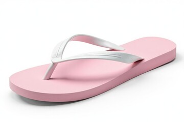 Single white flip-flop, isolated on pure white background , travel, background