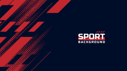 Abstract sport background with red and navy color and copy space area