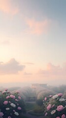 Serene Garden Pathway at Dawn