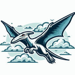 flying pterodactyl vector illustration © Andi