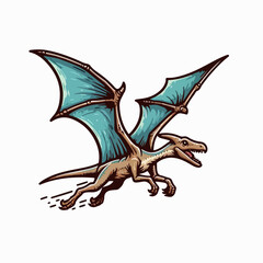 flying pterodactyl vector illustration