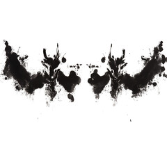Obraz premium Abstract ink blot design with symmetrical patterns and dark tones