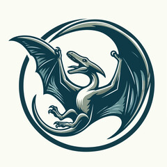 flying pterodactyl vector illustration © Andi