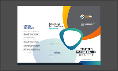 Trifold Front. brochure template, corporate business booklet, simple style and modern layout, bifold brochure, annual report template, annual report, brochure template