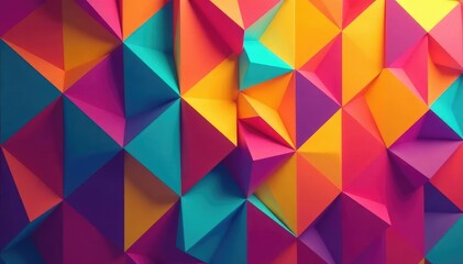 Obraz premium Repetitive geometric shapes, vibrant color palette, decor, bright, background