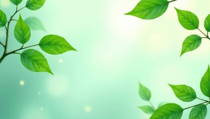 Subtle repeating foliage motif, delicate green and white hues , pastel, green