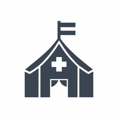 Simple Medical Tent Icon Vector Design.