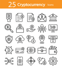 25 Clean Cryptocurrency Icons for Digital Assets