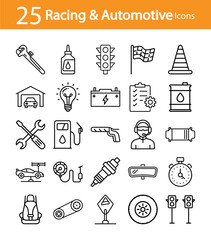 25 Essential Racing & Automotive Icons for Design