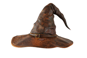 Old Worn Witch Hat with Bent Tip isolated on transparent background