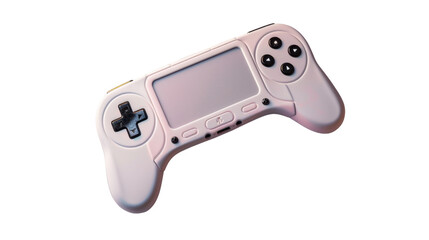 White gamepad floating on transparent background