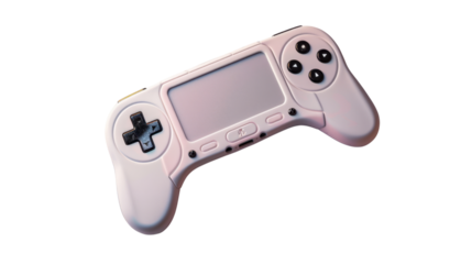 White gamepad floating on transparent background