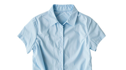 Fototapeta premium Light blue short sleeve shirt isolated on transparent background