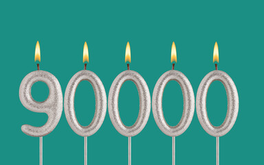 Number of followers or likes - Candle number 90000